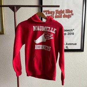 Early 2000s Y2K Maumelle Hornets High School Track Foot Red Hoodie Sweatshirt